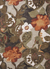 Modern floral brown/orange wool blend area rug, 'Garden in Fall' - Modern Floral Brown/Orange Wool Blend Area Rug thumbail