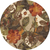 Modern floral brown/orange wool blend area rug, 'Garden in Fall' - Modern Floral Brown/Orange Wool Blend Area Rug