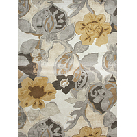 Modern floral ivory/yellow wool blend area rug, Garden in Neutral