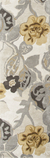 Moderner, floraler Teppich aus elfenbeinfarbener/gelber Wollmischung - Moderner, floraler Teppich aus elfenbeinfarbener/gelber Wollmischung