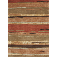 Modern abstract orange/brown wool blend area rug, Spiced Layers