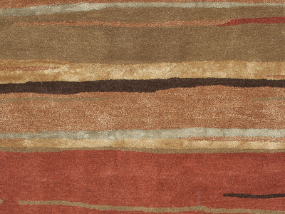 Modern abstract orange/brown wool blend area rug, 'Spiced Layers' - Modern Abstract Orange/Brown Wool Blend Area Rug
