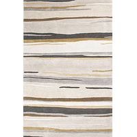 Modern abstract gray/brown wool blend area rug, 'Crème Layers' - Modern Abstract Gray/Brown Wool Blend Area Rug