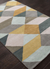 Moderner geometrischer Teppich aus gelb/grauer Wolle, „Mossy Ames“ – Moderner geometrischer Teppich aus gelb/grauer Wolle