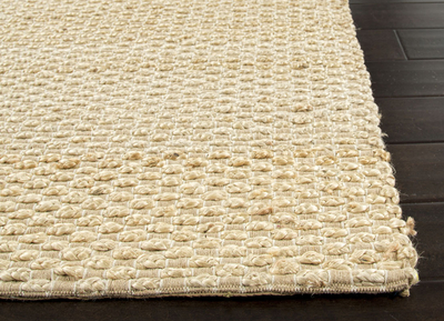 Teppich aus Jute und Baumwolle - Teppich in Natur/Beige, handgewebt aus Jute und recycelter Baumwolle