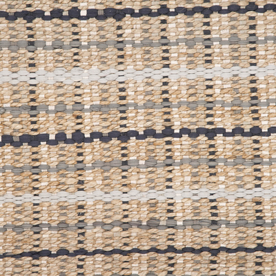 Teppich aus Jute und Baumwolle - Handgewebter Teppich aus Jute und recycelter Baumwolle in Taupegrau