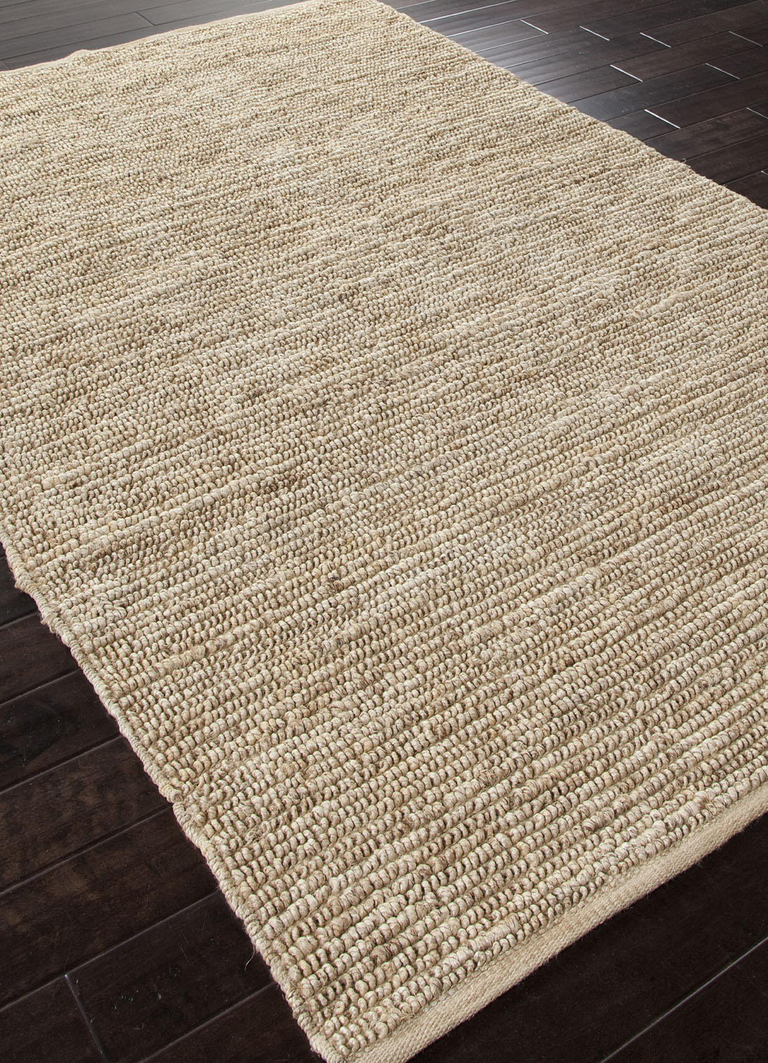Natural Colored Solid Ivory/White Jute Area Rug from India Brie NOVICA