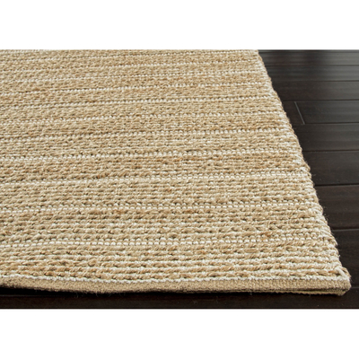 Teppich aus Jute und Baumwolle - Handgewebter Teppich aus natürlicher Jute und Baumwolle in Sand/Elfenbein