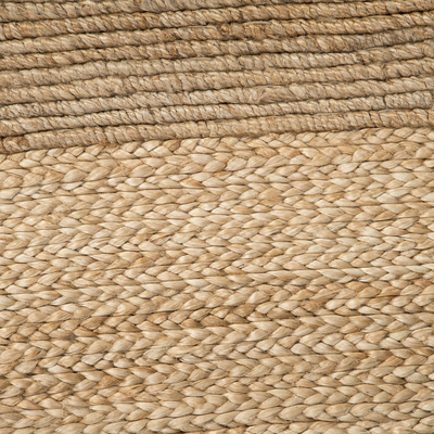 Jute-Teppich - handgewebter Teppich aus 100 % Jute, rechteckig mit Bordüre