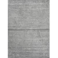 Chenille-Teppich aus Woll- und Rayonmischung, „Ribbed Titanium“ – handgewebter Chenille-Teppich aus massiver grauer Wolle und Rayon