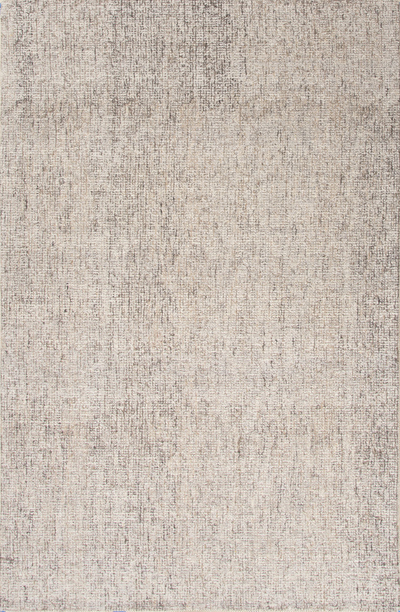 Solid ivory/gray wool area rug, 'Miste' - Solid Ivory/Gray Wool Area Rug