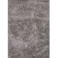 Shag solid gray/ivory wool and polyester area rug, 'Ama' - Shag Solid Gray/Ivory Wool and Polyester Area Rug