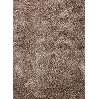 Shag solid ivory/brown wool and polyester area rug, 'Davida' - Shag Solid Ivory/Brown Wool and Polyester Area Rug