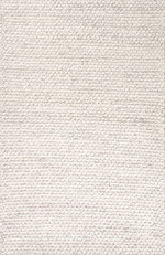 Textured tone-on-tone ivory/gray wool area rug, 'Vyssa' - Textured Tone-on-tone Ivory/Gray Wool Area Rug