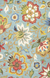 Transitional floral blue/multi wool area rug, 'Sky Medley' - Transitional Floral Light Blue/Multi Wool Area Rug