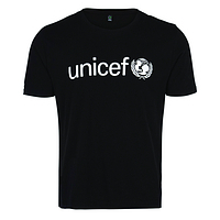 Black UNICEF Logo Fair Trade Cotton T-Shirt - UNICEF Logo Fairtrade 100% Cotton T-Shirt