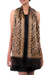 Silk batik scarf, 'Black Fern' - Artisan Womens Batik Silk Scarf (image 2b) thumbail