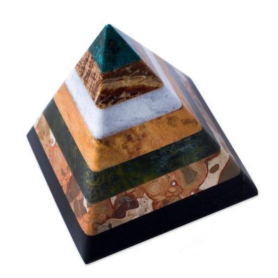 Gemstone pyramid, 'Stacked Beauty' - Gemstone pyramid