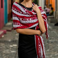 Cotton shawl, 'Tradition'