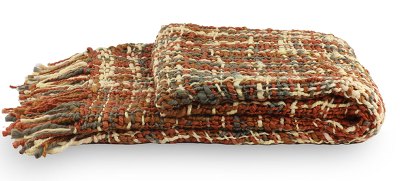 Throw, 'Joyous Earth' - Indian Artisan Earth-Toned Throw