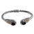 Garnet cuff bracelet, 'Gelgel Empress' - Regal Garnet Cable Design Hinged Cuff Womens Bracelet (image 2a) thumbail