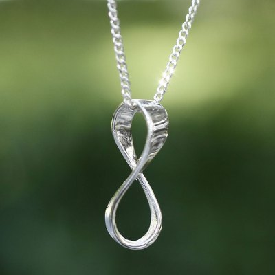Sterling silver pendant necklace, 'Maya Infinity' - Sterling Silver Pendant Necklace