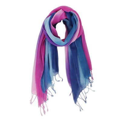 Cotton scarves, 'Innocent Colors' (pair) - Cotton Scarf set