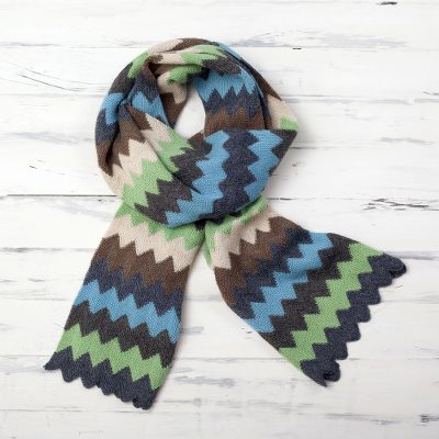 Alpaca blend scarf, 'Highland Heathers' - Zigzag Striped Alpaca Blend Scarf