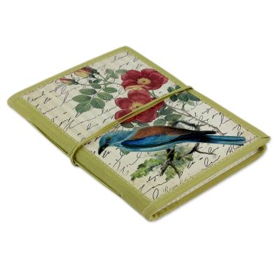 Handmade paper journal, 'The Kingfisher Rests' - Handmade Paper Journal