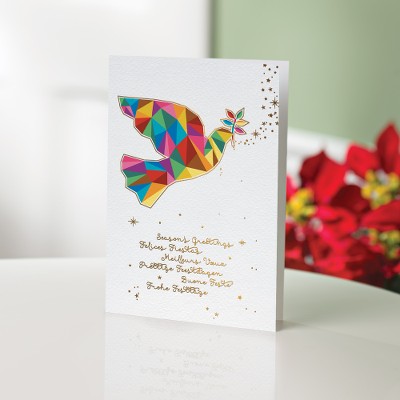 Elegant Peace Dove Christmas Cards (Set of 10), 'Elegant Peace Dove' - Unicef Charity Christmas Cards