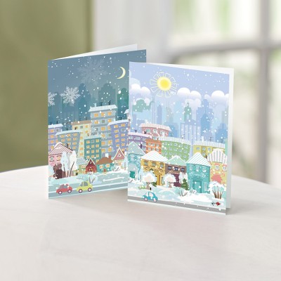 Season in the City Christmas Cards Set of 10, 'Season in the City' - Unicef Charity Christmas Cards