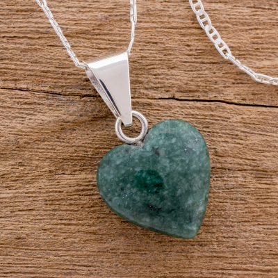 Jade heart necklace, 'Love Immemorial' - Jade Heart Pendant Necklace