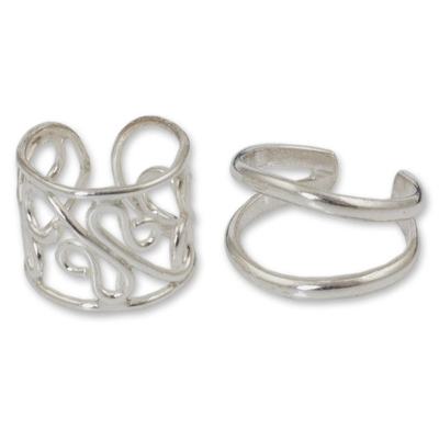 Sterling silver ear cuff earrings (Pair 