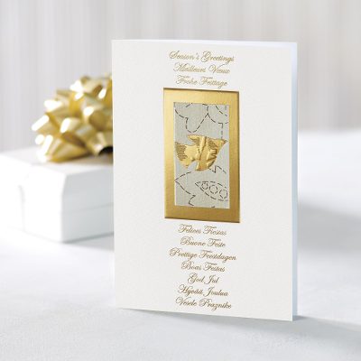 Unicef Charity Christmas Cards (Set of 10), 'Golden Peace Dove' - Unicef Charity Christmas Cards (Set of 10)