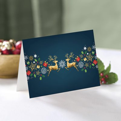 Unicef Charity Christmas Cards (Set of 10), 'Shimmering Reindeer' - Unicef Charity Christmas Cards (Set of 10)