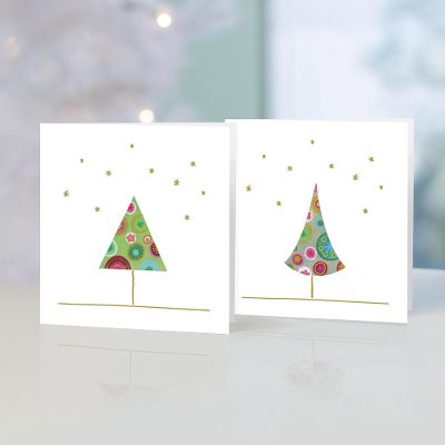 Unicef Charity Christmas Cards (Set of 10), 'Contemporary Trees' - Unicef Charity Christmas Cards (Set of 10)