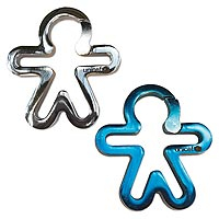 UNICEF key fobs, 'Child's Silhouette' (pair) - UNICEF Silver and Blue Metal Key Fobs (Pair)