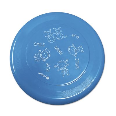 UNICEF flying disc, 'Smile Play Happy' - UNICEF Sports Flying Disc with Logo