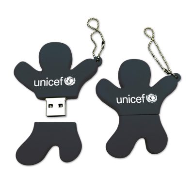 UNICEF USB flash drive, 'Jump for Joy' - UNICEF Silhouette USB Flash Drive in Black