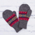 100% alpaca mittens, 'Inca Stripes' - Multicolored Knit 100% Alpaca Mittens from Peru thumbail