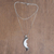 Garnet and bone pendant necklace, 'Crescent Moon' - Garnet and Bone Crescent Moon Pendant Necklace from Bali (image 2c) thumbail