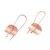 Rose gold plated sterling silver earrings, 'Urban Minimalism' - Modern Rose Gold Plated Sterling Silver Drop Earrings (image 2c) thumbail