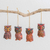 Wood ornaments, 'Celebratory Owls' (set of 4) - Pinewood Owl Ornaments from Guatemala (Set of 4) (image 2) thumbail