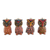 Wood ornaments, 'Celebratory Owls' (set of 4) - Pinewood Owl Ornaments from Guatemala (Set of 4) thumbail