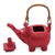 Ceramic teapot, 'Buddha and the Ruby Elephant' - Hand Made Indonesian Ceramic Teapot (image 2c) thumbail