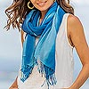 Cotton scarves, 'Delightful Breeze in Blues' (pair) - Cotton Wrap Scarves in Blue and Green from Thailand (Pair)