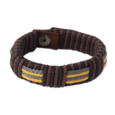 Men's wristband bracelet, 'Song of Africa' - Men's wristband bracelet