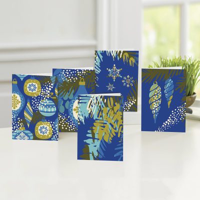 UNICEF holiday greeting cards, 'Blue Christmas' (set of 10) - UNICEF Modern Design Holiday Cards (Set of 10)