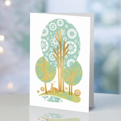 UNICEF holiday greeting cards, 'Nordic Deer' (set of 10) - UNICEF Deer Themed Holiday Cards (Set of 10)