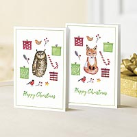 UNICEF holiday greeting cards, 'The Owl and the Fox' (set of 10) - UNICEF Owl and Fox Holiday Cards (Set of 10)